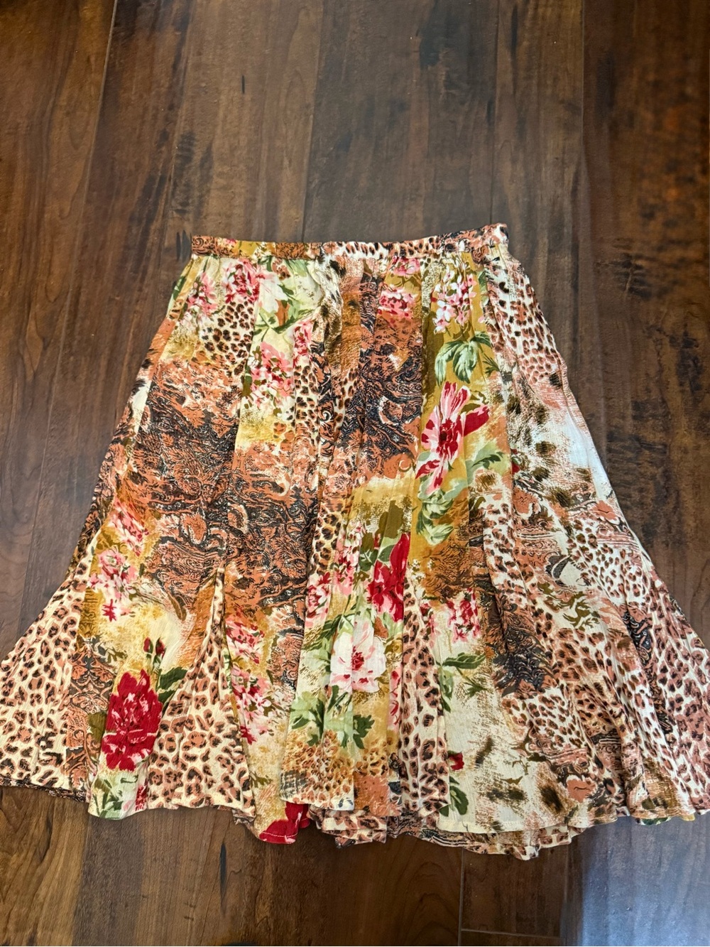 BILA Women's Skirt Pull On Stretch Floral/Animal Print 100% Rayon Size Small